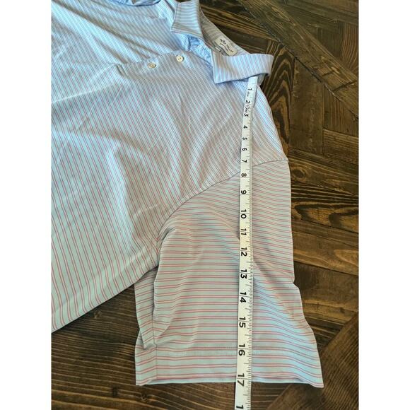Peter Millar Summer Comfort Striped Golf Performance Polo Men XL Preppy Money - Picture 6 of 8